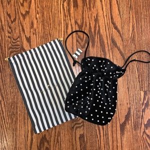 Lele Sadoughi Penelope Drawstring Bag-Jet/Pearls
